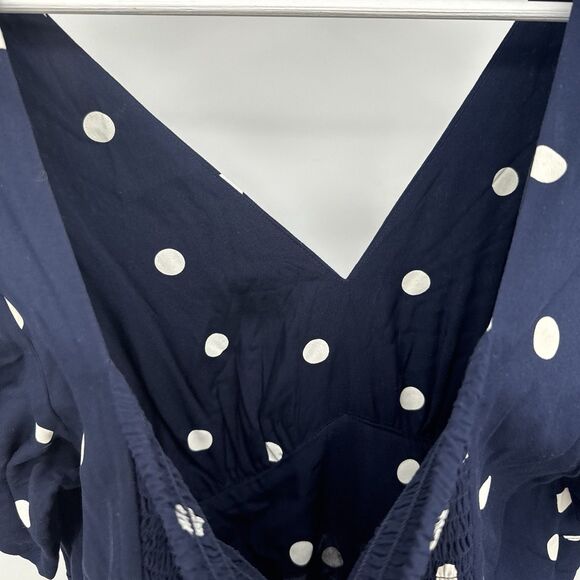 Old Navy Blue Polka Dot One Piece Jumpsuit Size XL Rayon - Picture 7 of 11